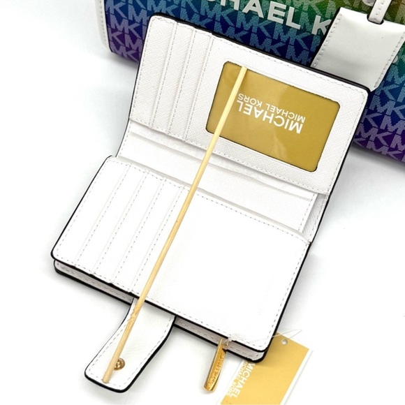 Michael Kors Mirella SM Signature Logo Xbody Tote Bag & Matching Bifold Wallet 🌈 - Picture 11 of 12